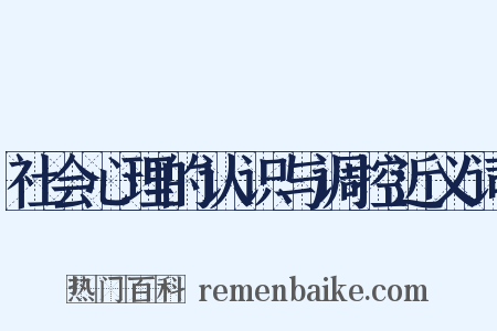社会心理的认识与调控近义词是什么意思的图片